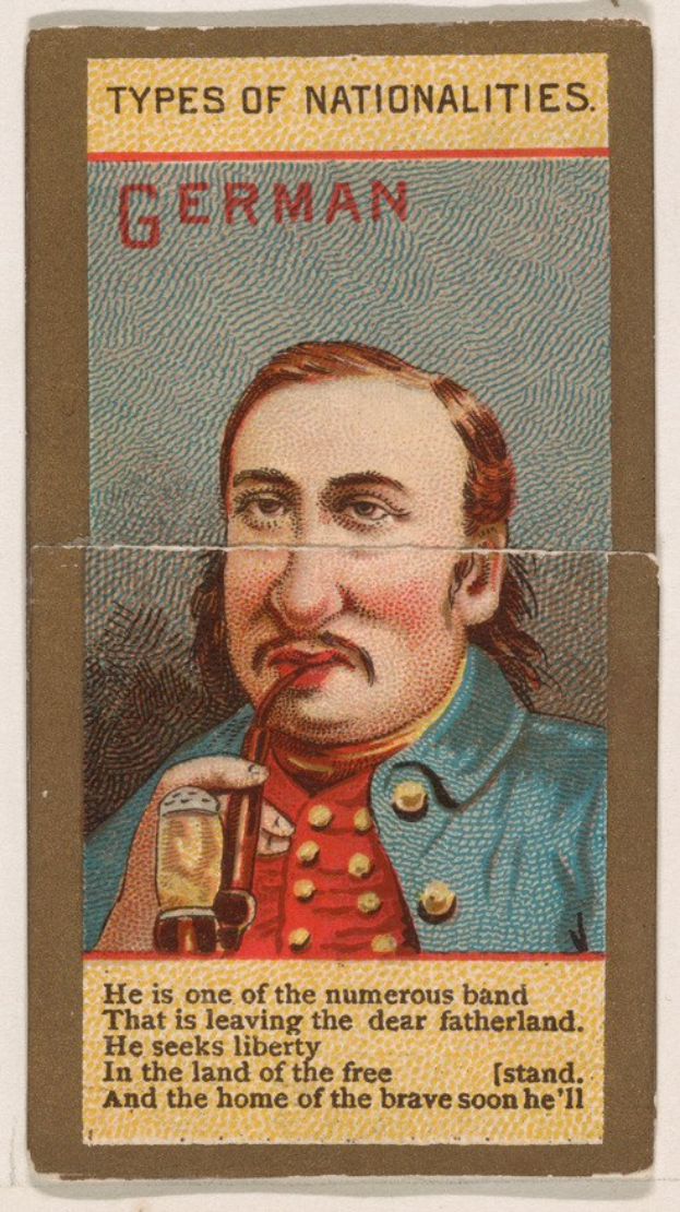 Ein Plakat eines Mannes in militärischer Uniform, der ein Bierglas hält, mit dem Text "deutsch" darunter.