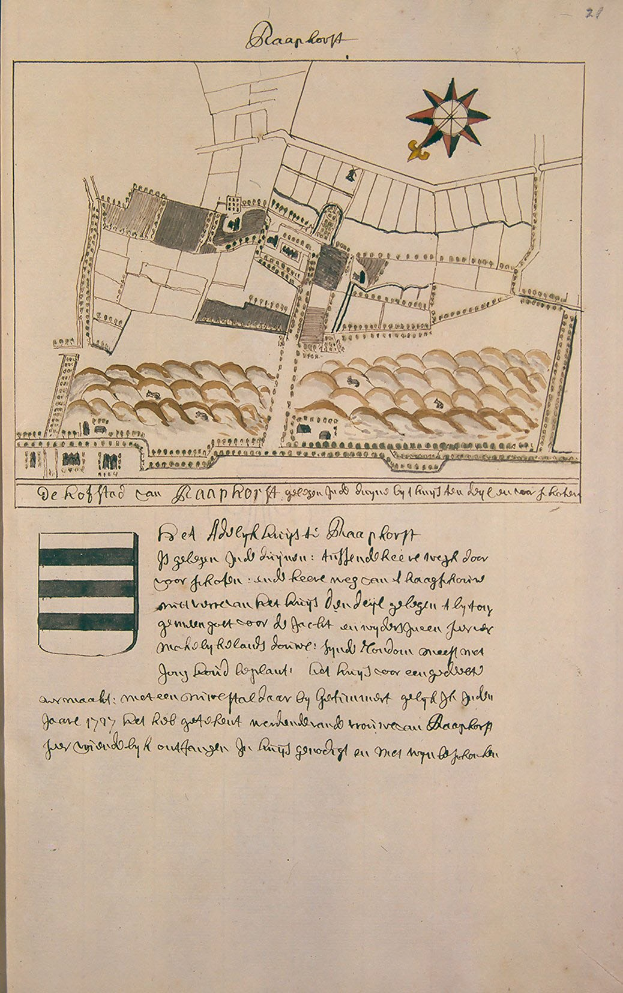 Ein detaillierter Stadtplan ist auf dem Umschlag eines alten Buches abgedruckt, mit sichtbarem Text, der historische und kulturelle Informationen über die Stadt liefert.