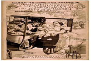 Plakat für den Film "Entführt in New York", das eine Gruppe besorgter Menschen in einem Fahrzeug zeigt, mit dem Titel überall, auf einem ged├Ąmpften, traurigen Farbschema.